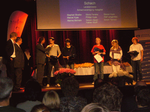 Sportlerehrung 2009 - SVG auf der Bühne